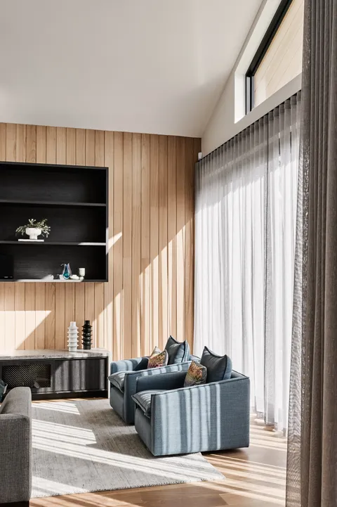 Double Gable Home, Kew, living, heritage extension by TCON