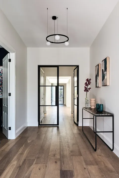 Double Gable Home, Kew, hallway, heritage extension by TCON