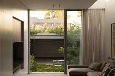 Joy Terrace, South Yarra, rear extension and rooftop grasses, heritage renovation by TCON