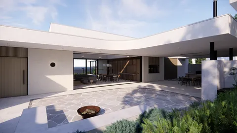 Render of the Hill Home entry court, Wheelers Hill