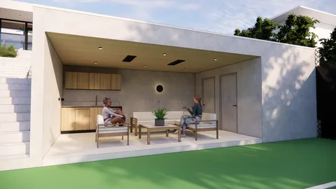 Render of the Hill Home pavilion lounge, Wheelers Hill