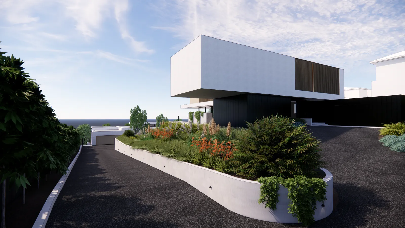 Render of the street approach to Hill Home, Wheelers Hill