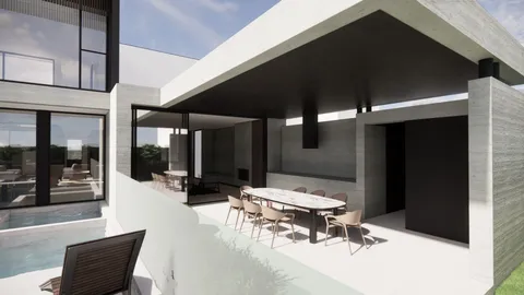 Kanowna, Hampton, alfresco canopy render, new home in progress by TCON with Webster Architecture