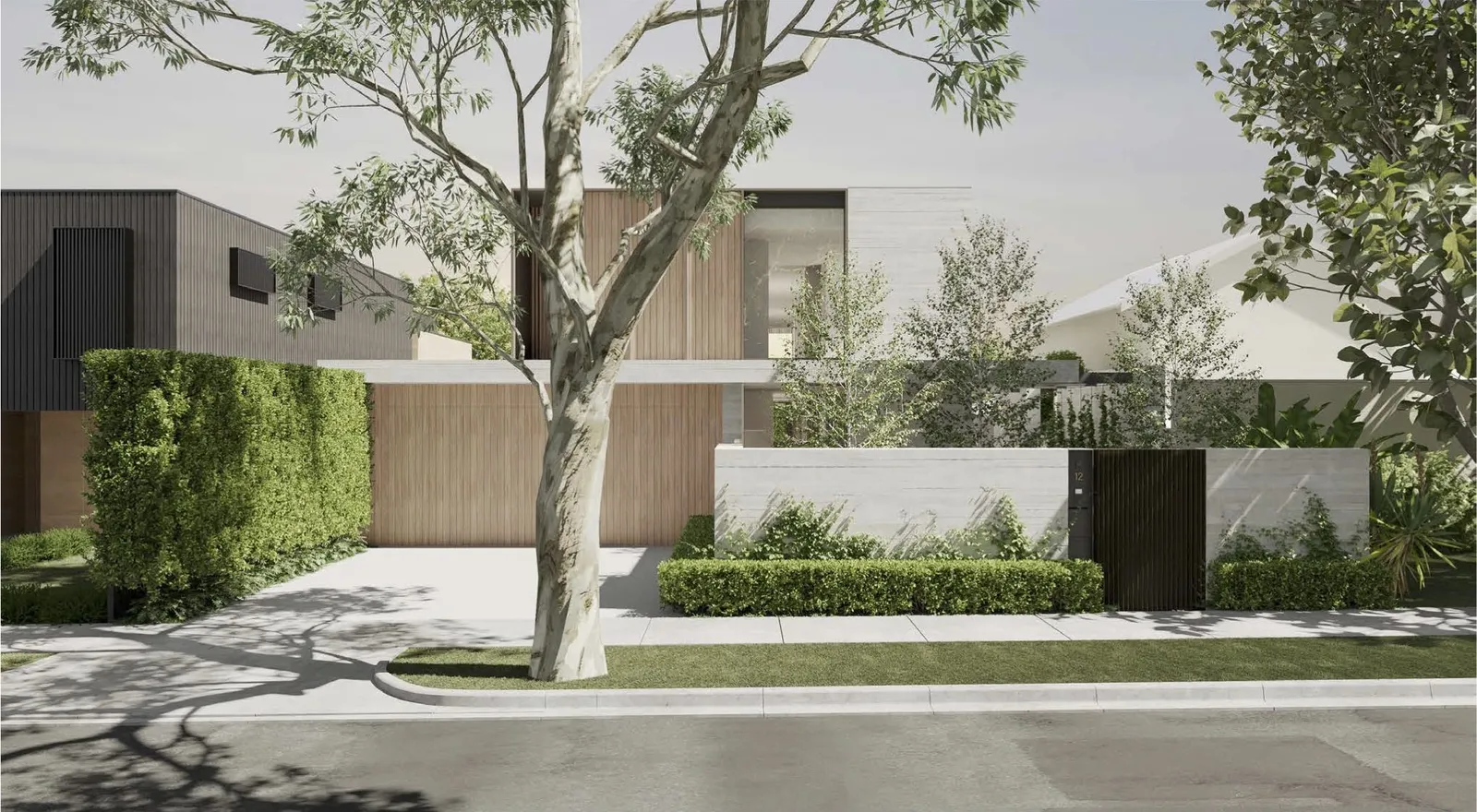 Kanowna, Hampton, street facade render, new home in progress by TCON with Webster Architecture