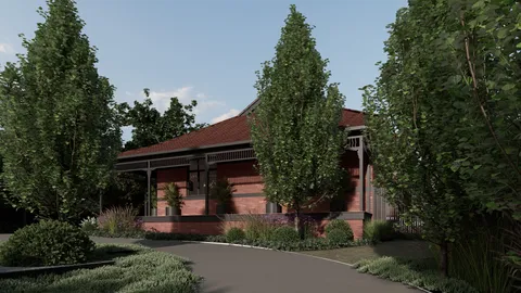 Landscape render of Red Brick from the street, Glen Iris